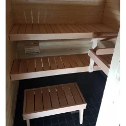 Laudepaketti Jokiwood IISI, lämpöhaapa, sis. ylä- ja alalaude, kiuaskaide, jakkara ja kannatinpuut