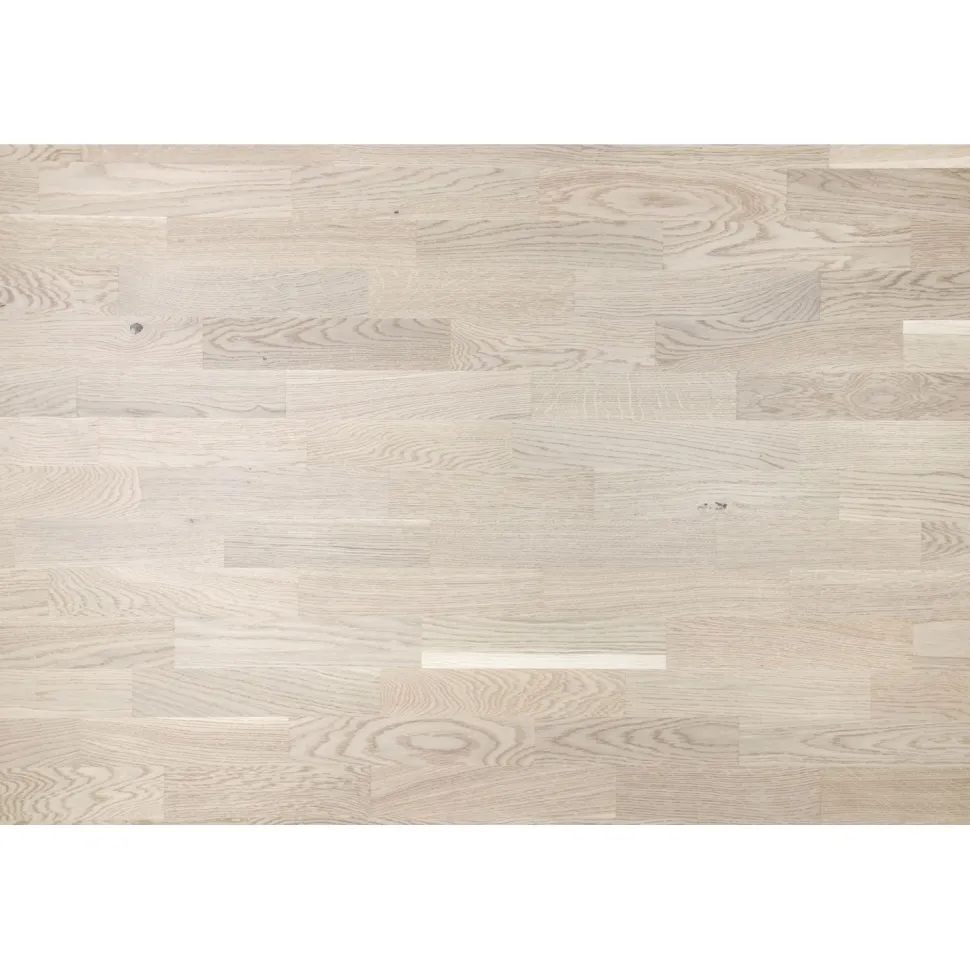 Lautaparketti Baltic Wood Country Tammi, 3-sauva, 13,3mm, valkoinen mattalakattu
