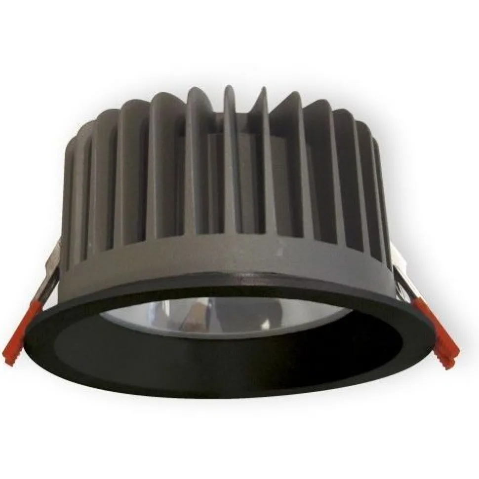 LED-alasvalo Ensto OPUS OPU45LBL IP65 4500 lm 840 musta karkaistulla lasikuvulla ulkokäyttöön