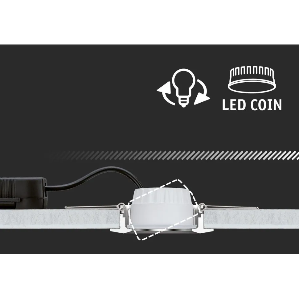 LED-alasvalo Paulmann Lanati Ø84mm upotettava 30° 6W 470lm 2700K