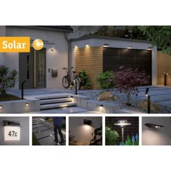 LED-Aurinkokennopollarivalaisin Paulmann Solar Ryse 5W liiketunnistin antrasiitti