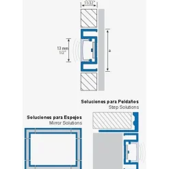 LED-boordilistan kulmapala Euroshrink ES90-301A, 90°, alumiini, eri värejä