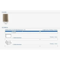 LED-boordilistan ulkokulmapala Euroshrink E-302A, alumiini, mattahopea