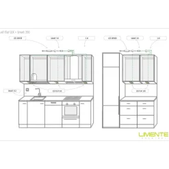 LED-kalustevalaisin Limente Flat 12 LUX 4 kpl + virtalähde valkoinen/musta