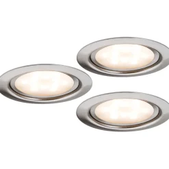 LED-kalustevalaisinsetti Micro Line 3x4,5W Ø 65 mm 3 kpl harjattu teräs