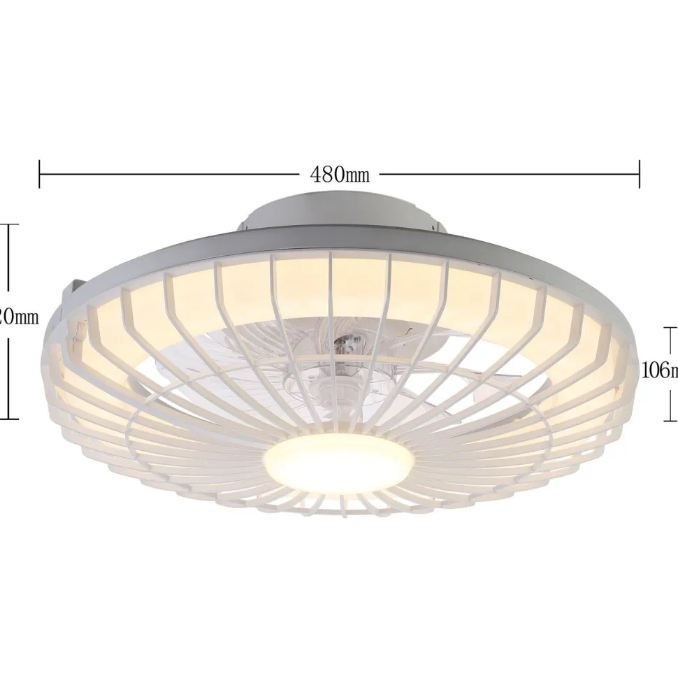 Led-kattotuuletinvalaisin FocusLight Milano Led Ø48cm, 2800lm