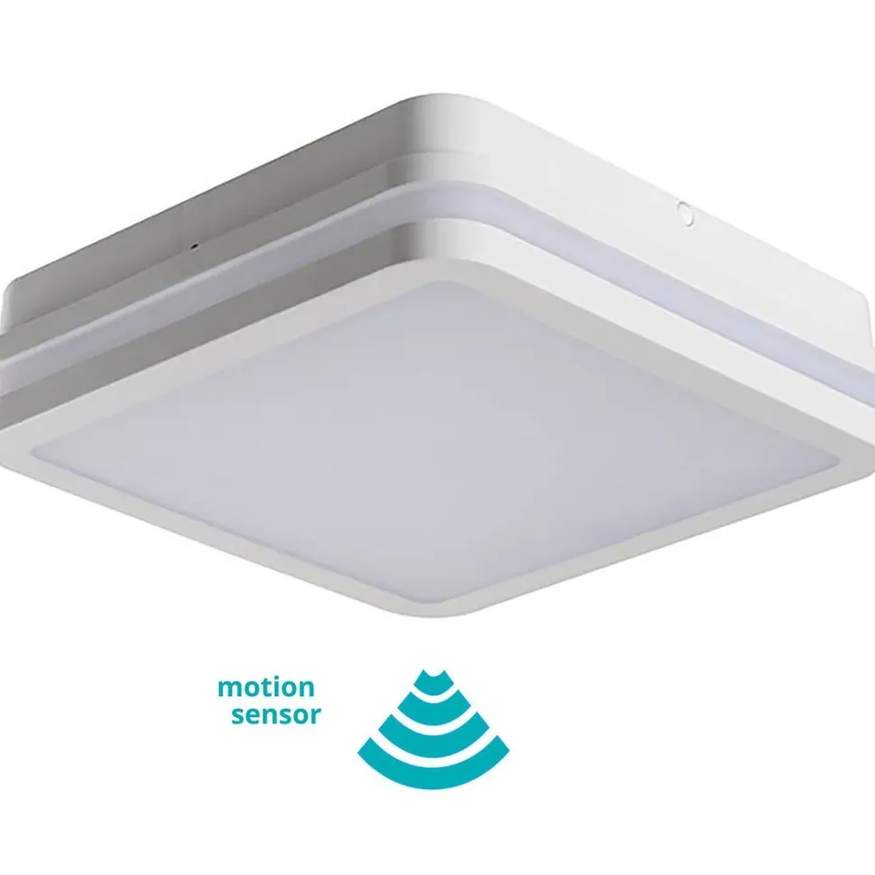 LED-kattovalaisin Kanlux Beno liiketunnistimella IP54 26x26 cm eri värejä