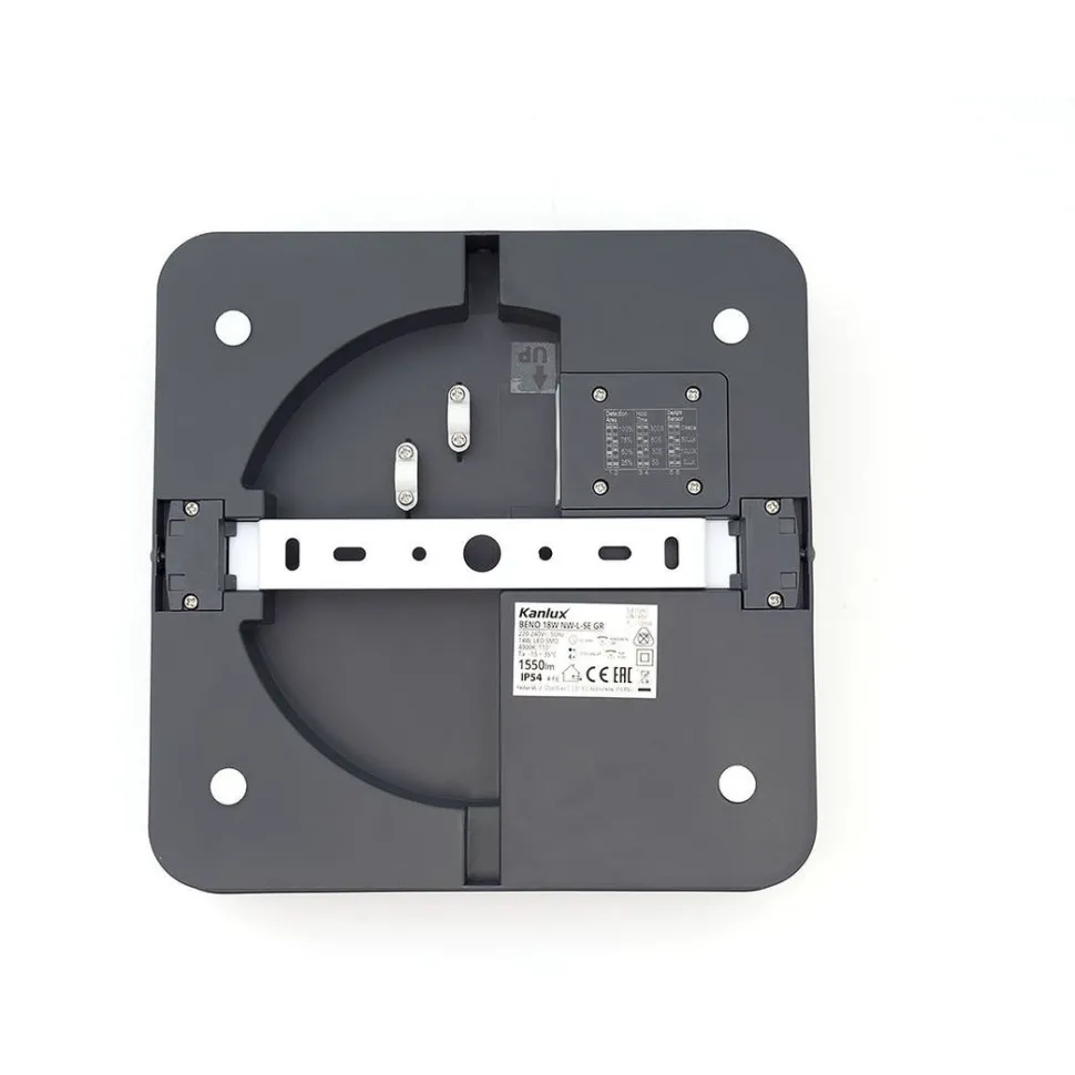 LED-kattovalaisin Kanlux Beno IP54 26x26 cm eri värejä