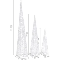 LED-koristevalokartiosarja akryyli 60/90/120 cm eri värejä
