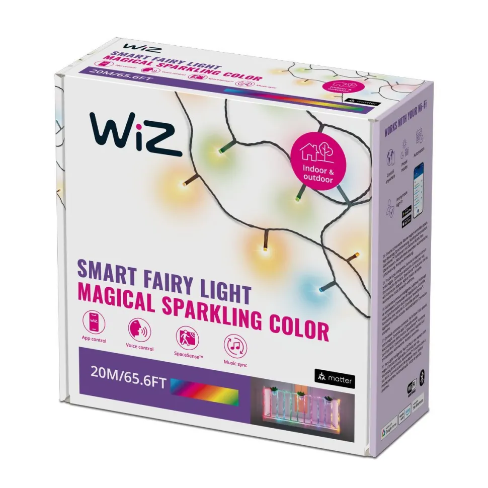 LED-koristevalosarja WiZ Fairy Lights, värillinen, 20m