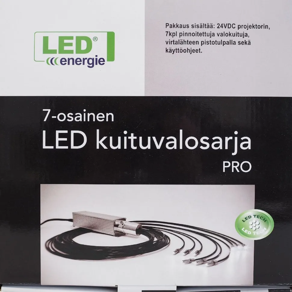 LED-kuituvalosarja Led Energie 12W, 3000K, 7-osainen
