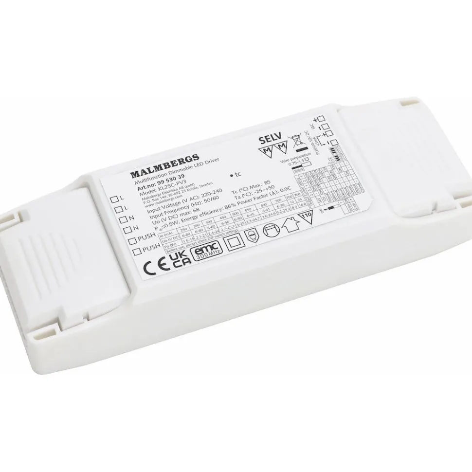 LED-liitäntälaite Malmbergs, DRI. PUSH/1-10 CC MAX 1x25W