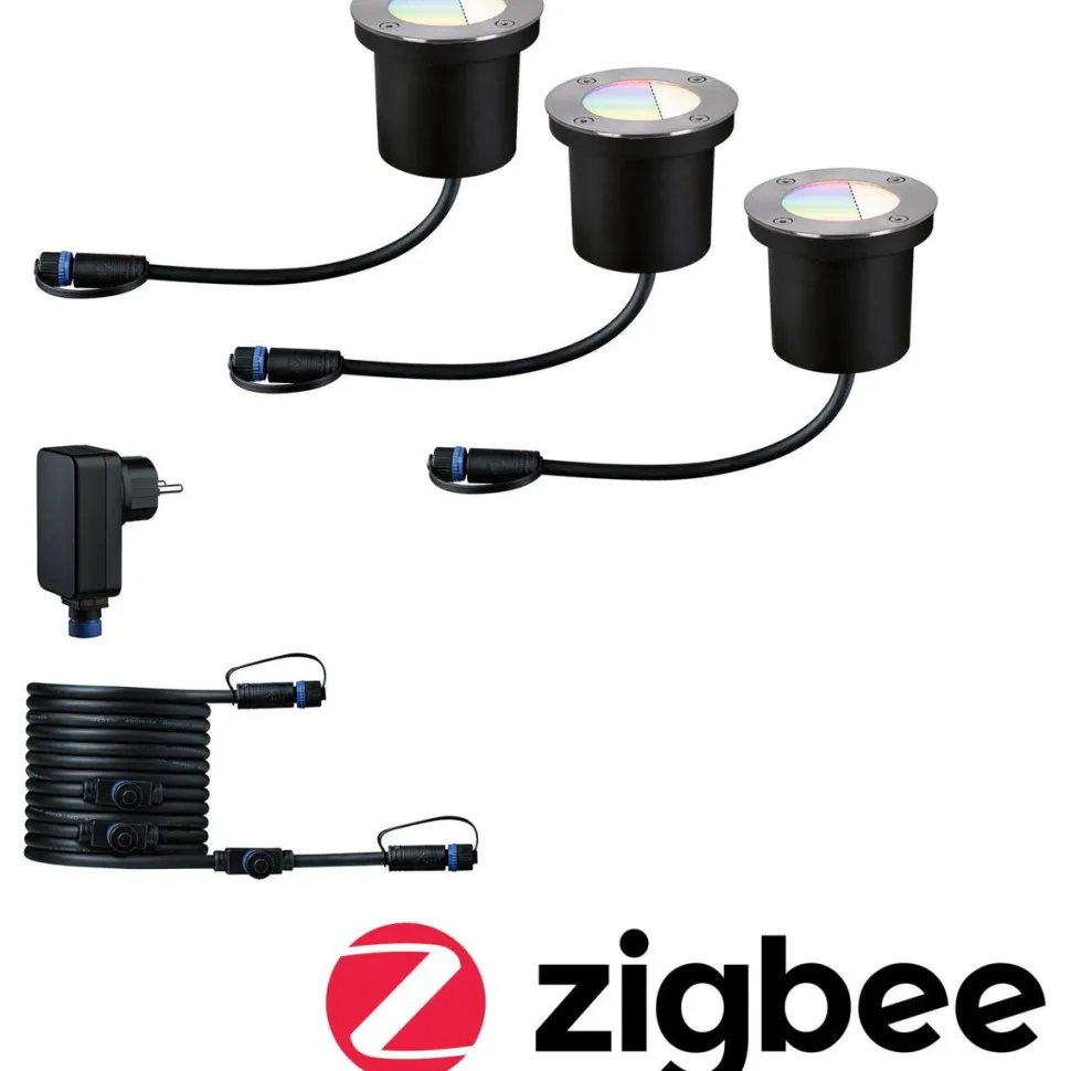 LED-Maavalaisin aloitussetti Paulmann Plug & Shine upotettava RGBW