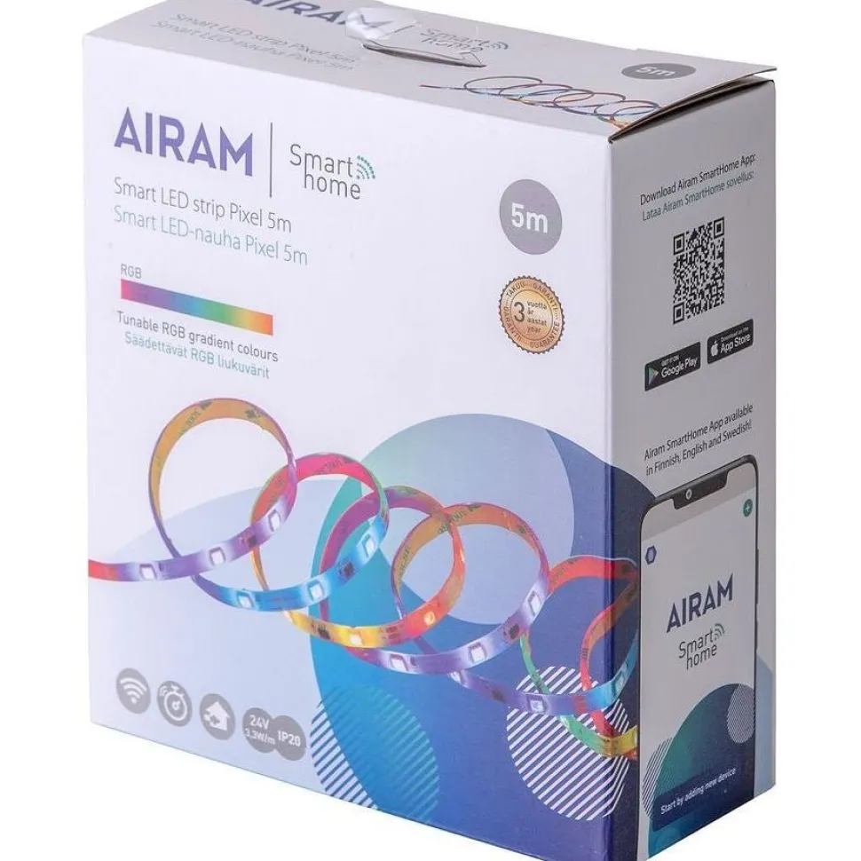 LED-nauha Airam SmartHome Led Strip Pixel, RGB, 24V, IP20, eri kokoja