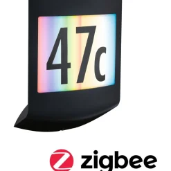 LED-numerovalaisin liike- ja hämärätunnistimella Paulmann Padea, Smart Home Zigbee 3.0, RGBW+, IP44, antrasiitti
