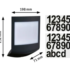 LED-numerovalaisin liike- ja hämärätunnistimella Paulmann Padea, Smart Home Zigbee 3.0, IP44, antrasiitti