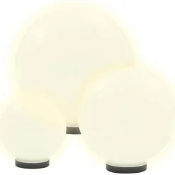 Led-pallovalaisimet 3 kpl 20/30/40 cm akryyli