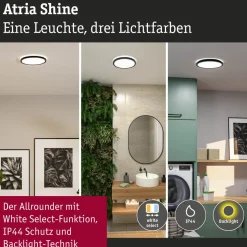 LED-paneeli Paulmann Atria Shine, pyöreä, IP44, 3000-6500K, eri kokoja