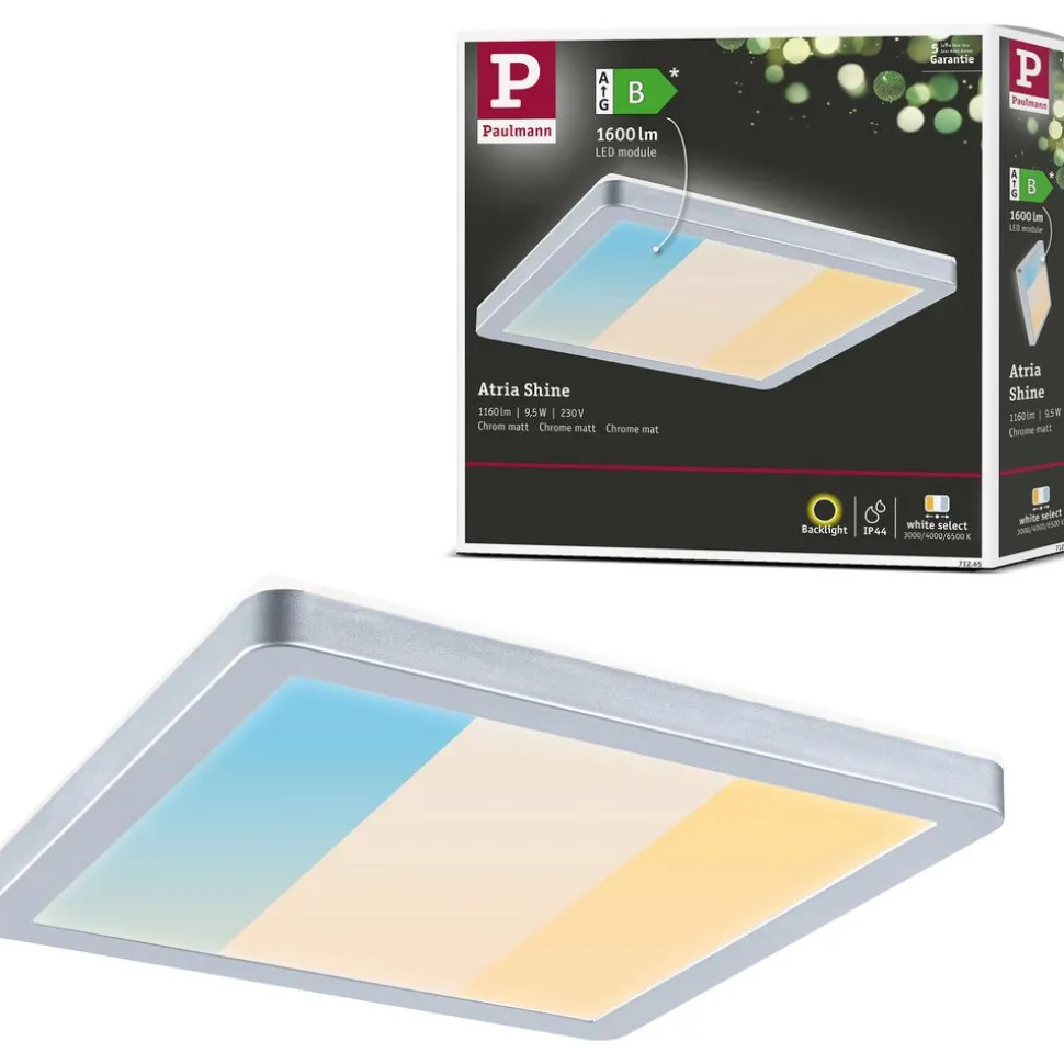 LED-paneeli Paulmann Atria Shine, kulmikas, IP44, 3000-6500K, eri kokoja
