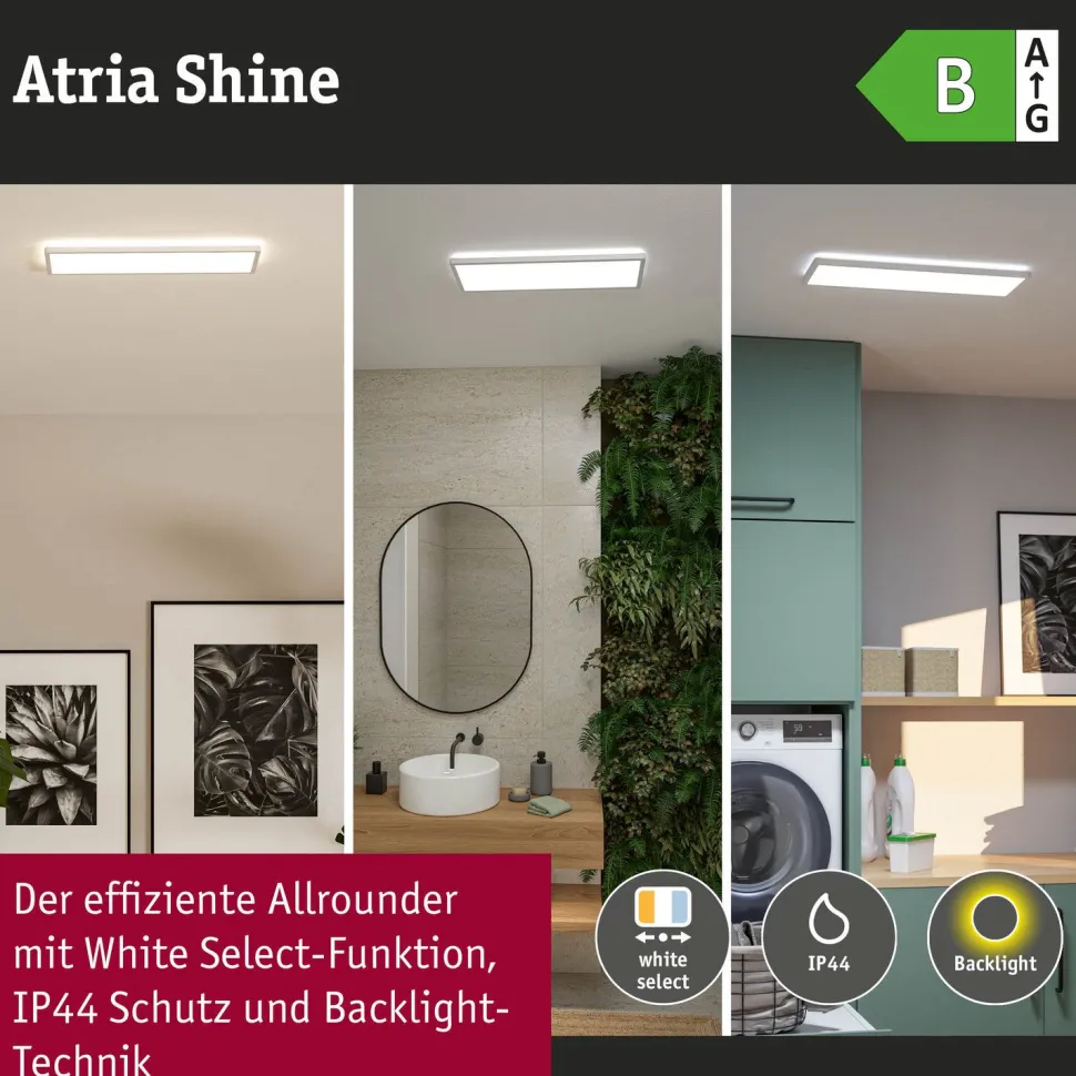 LED-paneeli Paulmann Atria Shine, kulmikas, IP44, 3000-6500K, eri kokoja