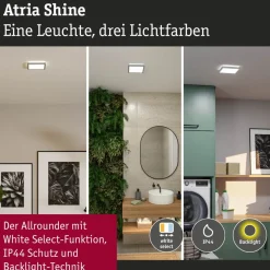 LED-paneeli Paulmann Atria Shine, kulmikas, IP44, 3000-6500K, eri kokoja