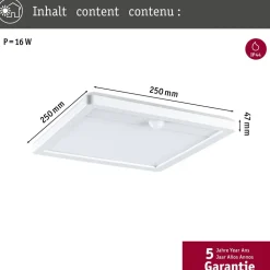 LED-paneeli ulkokäyttöön Paulmann Lamina, IP44, 25x25cm, liiketunnistin, hämärätunnistin, säädettävä värilämpötila, eri värejä