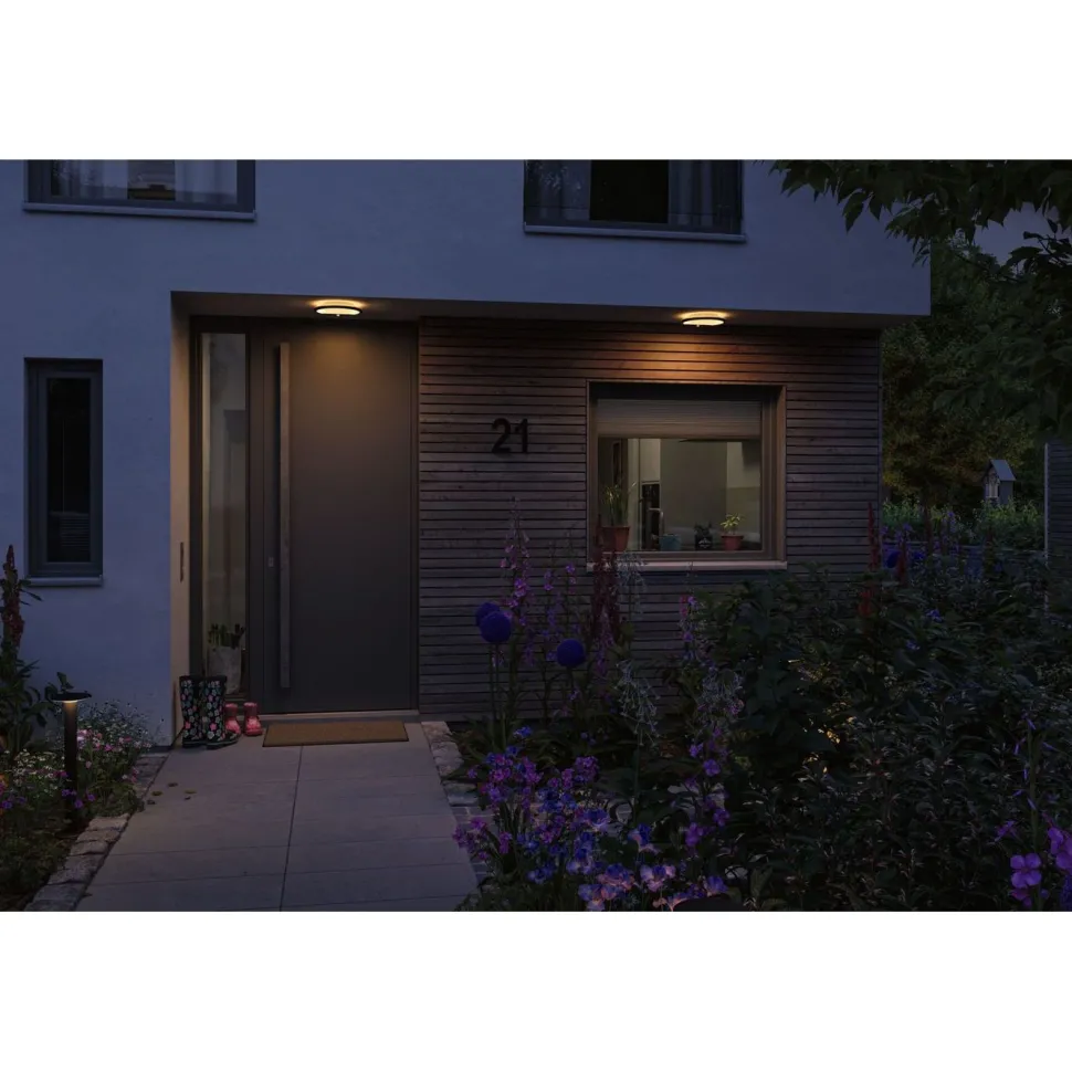 LED-paneeli ulkokäyttöön Paulmann Lamina, IP44, 28cm, liiketunnistin, hämärätunnistin, säädettävä värilämpötila, eri värejä