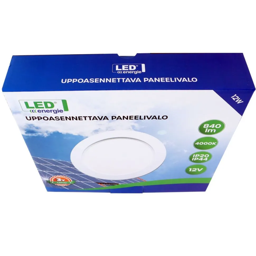 LED-paneeli Valaisin LED Energie 12 W 12 V 840 lm IP20/IP44 4000 K Ø170 mm