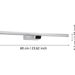 LED-peilivalaisin Eglo Regello-z connect.z 60cm, säädettävä värilämpötila, himmennettävä, IP44, seinään tai peilikaapin päälle