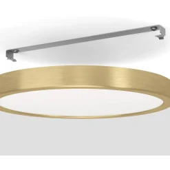 LED-Plafondi Eglo Fueva 5 harjattu messinki/valkoinen pyöreä eri kokoja