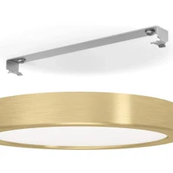 LED-Plafondi Eglo Fueva 5 harjattu messinki/valkoinen pyöreä eri kokoja