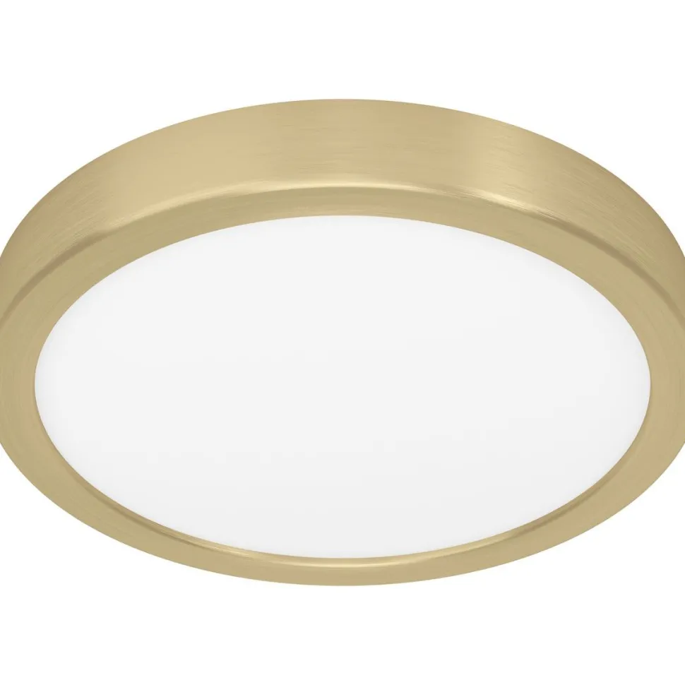 LED-Plafondi Eglo Fueva 5 harjattu messinki/valkoinen pyöreä eri kokoja