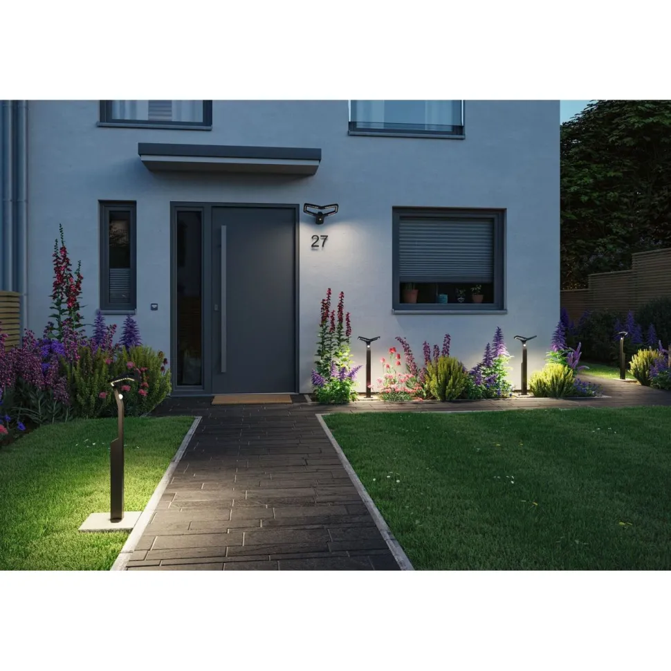 LED-pollarivalaisin Paulmann Alara 665mm 3000K 10W 450lm hämäräohjattu liiketunnistin IR antrasiitti