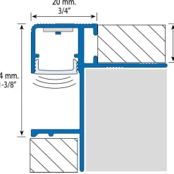 LED-porraslistan sisäkulmapala Euroshrink FI-306A, alumiini, eri värejä