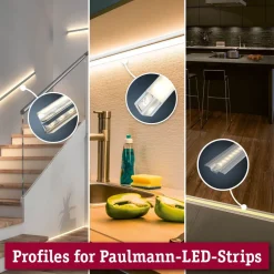 LED-profiili diffuusorilla Paulmann Base White, musta/valkoinen, eri kokoja