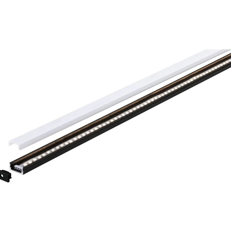 LED-profiili diffuusorilla Paulmann Base White, musta/valkoinen, eri kokoja
