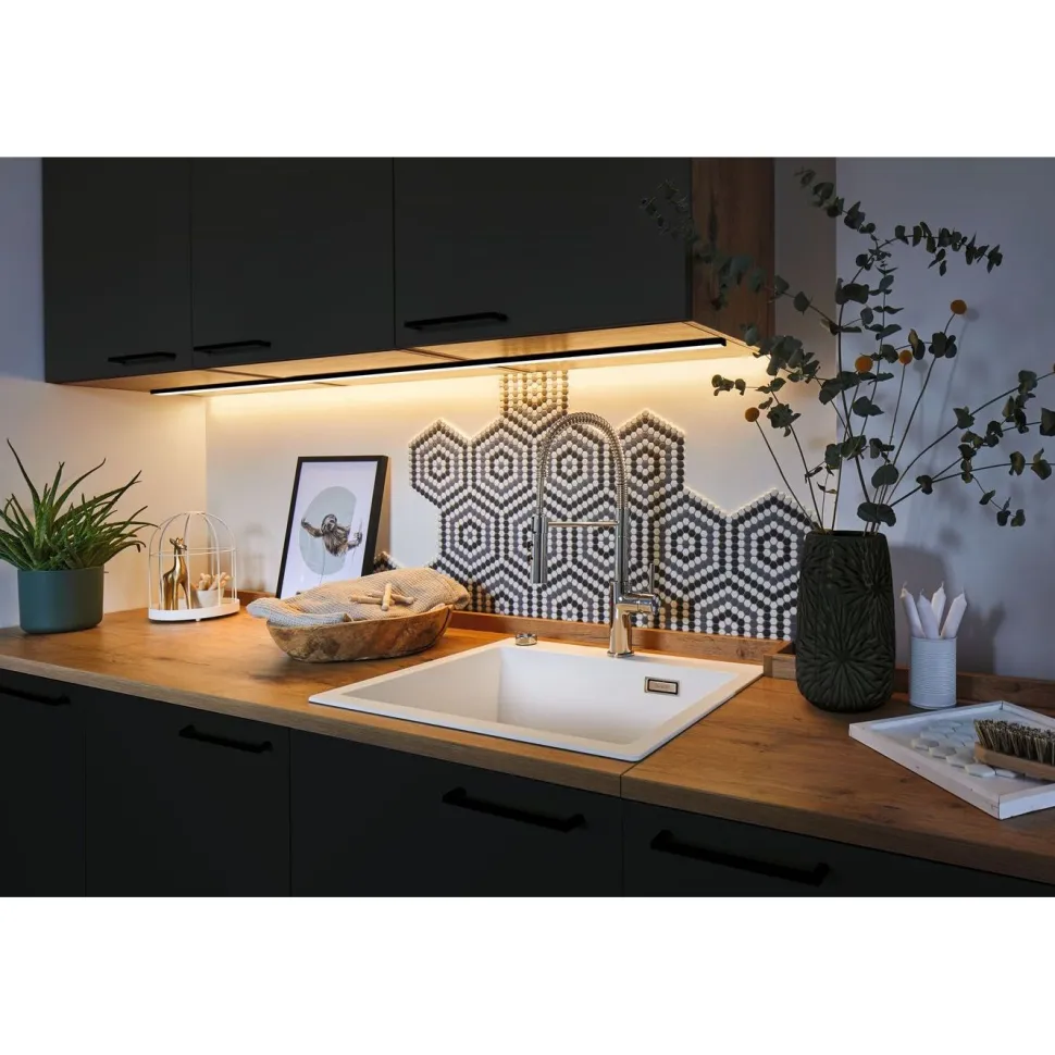 LED-profiili diffuusorilla Paulmann Base White, musta/valkoinen, eri kokoja