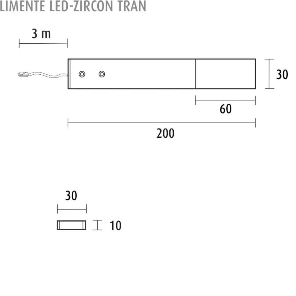 LED-profiili Limente LED-Zircon Tran 4.9 W erillisvalaisin alulook