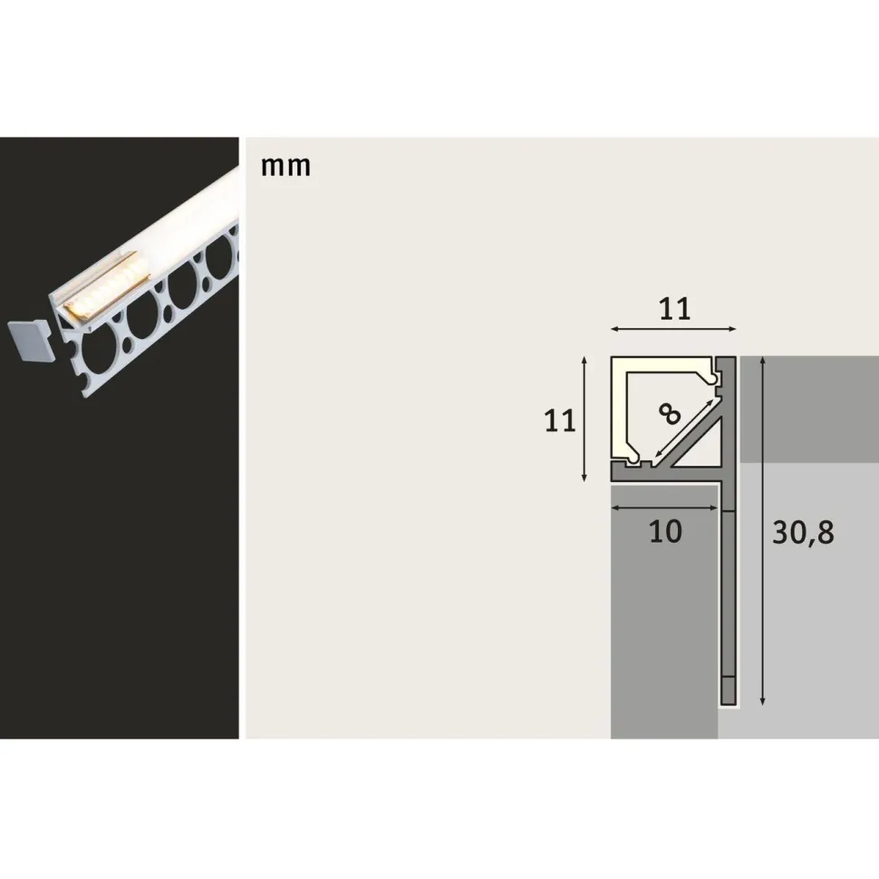 LED-profiili Paulmann LumiTiles Frame, anodisoitu alumiini, eri kokoja