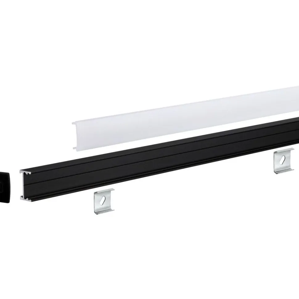 LED-profiili Paulmann Square, musta/valkoinen, eri kokoja