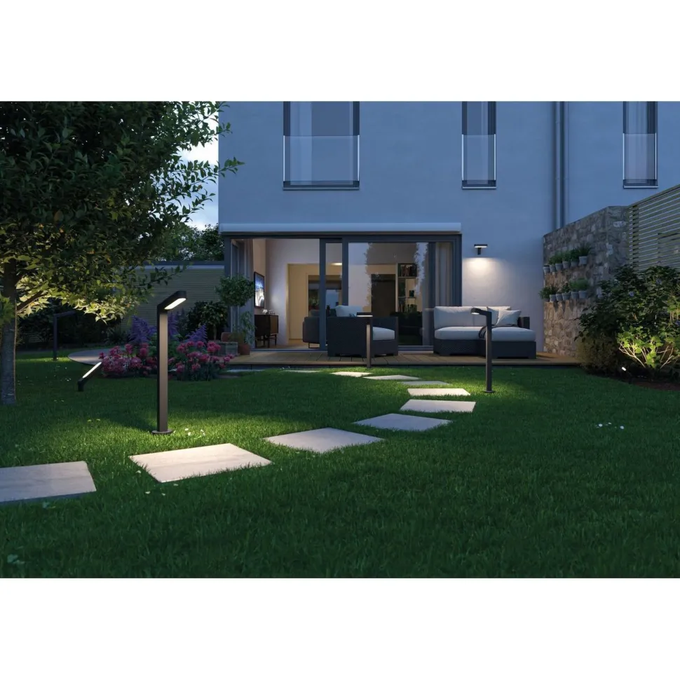 LED-puutarhaspotti Paulmann Plug & Shine Ito, IP65, 3000K, vaakasuuntainen säätö, antrasiitti