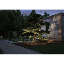 LED-puutarhaspotti Paulmann Plug & Shine Radix, IP65, 3000K, 6W, harmaa