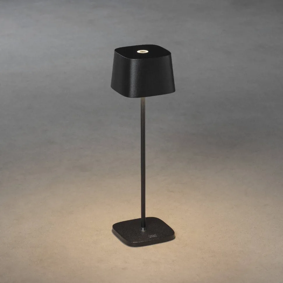 LED-pöytävalaisin Konstsmide Capri ladattava musta