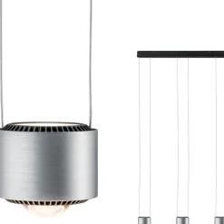 LED-riippuvalaisin Paulmann Aldan, 2700K, himmennettävä, musta/harjattu alumiini