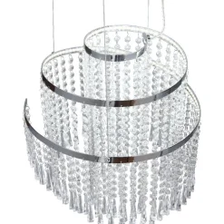 LED-riippuvalaisin Trio Pomp, 38cm, kromi/kirkas