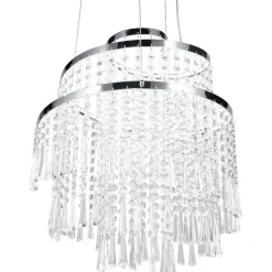 LED-riippuvalaisin Trio Pomp, 38cm, kromi/kirkas