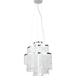 LED-riippuvalaisin Trio Pomp, 38cm, kromi/kirkas