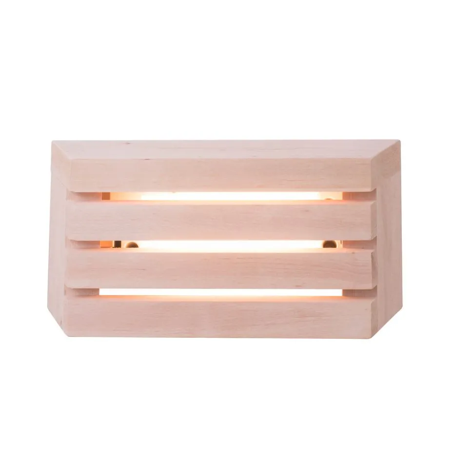 LED-saunavalaisin Airam Saunaled 320TRL 8W/827 186x322x66 mm himmennettävä IP65 tervaleppä