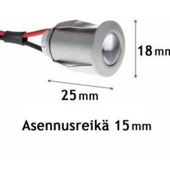 LED-saunavalaisinsetti Highline Sauna teholed 6x3W alumiini + virtalähde 200mA