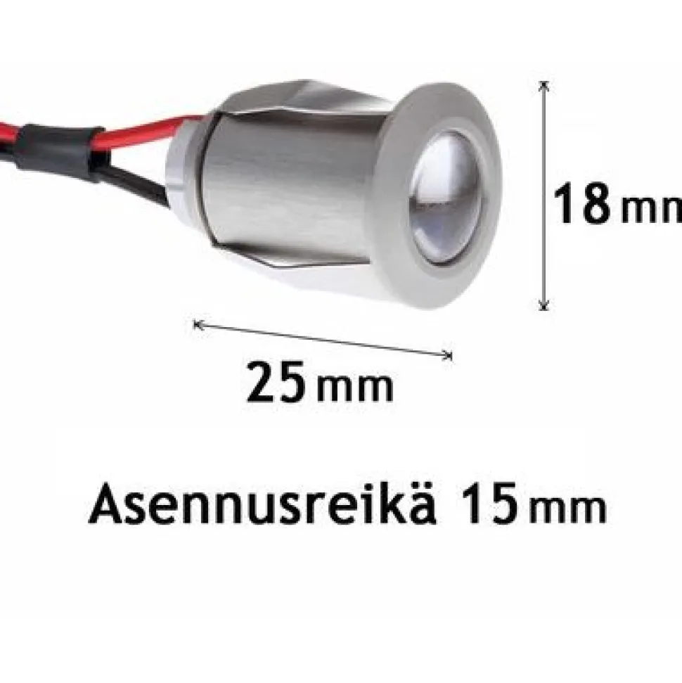 LED-saunavalaisinsetti Highline Sauna teholed 6x3W alumiini + virtalähde 200mA
